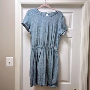 blue/white striped cotton dress